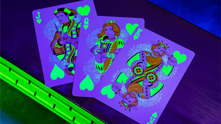 Bicycle Neon Rider Back Green-Glo Deck Playing Cards - Image 3