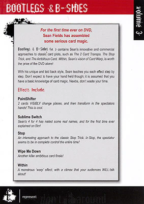 Bootlegs and B-Sides - Volume 3 by Sean Fields - DVD - Image 2