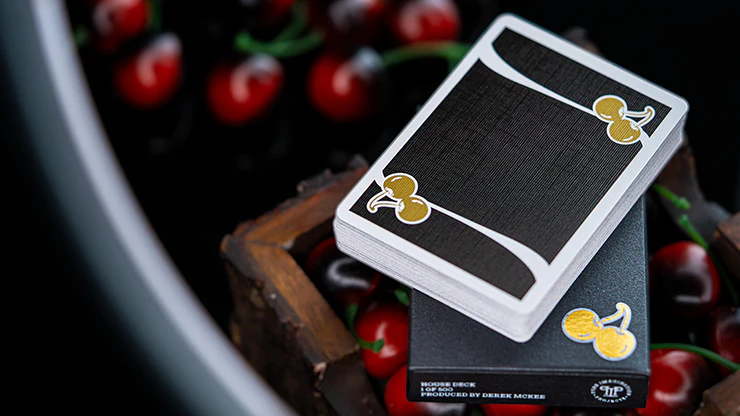 Cherry Casino House Deck (Monte Carlo Black and Gold) Playing Cards by Pure Imagination Projects - Image 2
