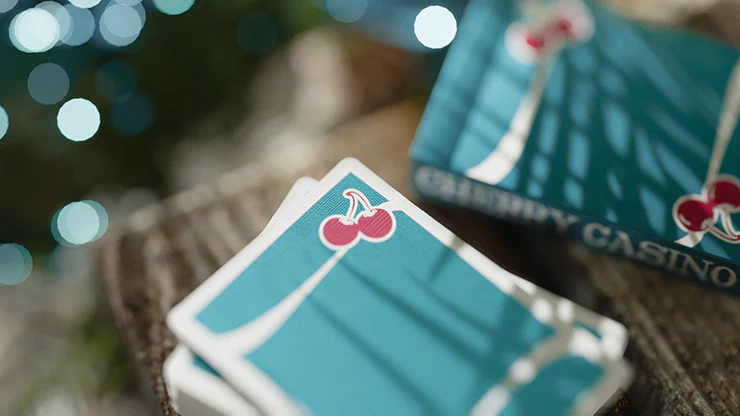 Cherry Casino (Tropicana Teal) Playing Cards by Pure Imagination Projects - Image 3