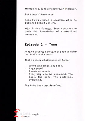 Explicit Footage: Tome by Sean Fields - DVD - Image 2