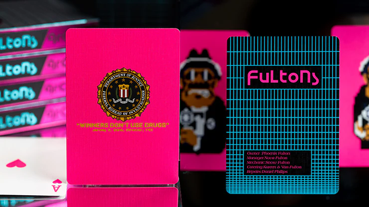 FULTONS Arcade TRON Edition Pink and Blue Foil Playing Cards - Image 5