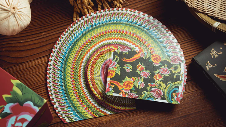 Phoenix and Peony (Green) Playing Cards by Bacon Playing Card Company - Image 3