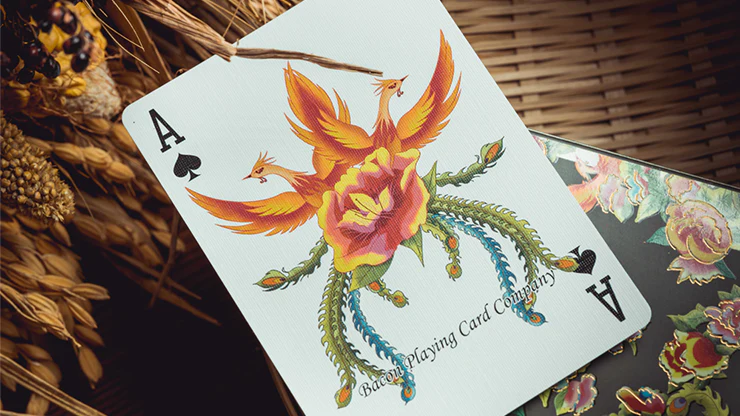 Phoenix and Peony (Green) Playing Cards by Bacon Playing Card Company - Image 4