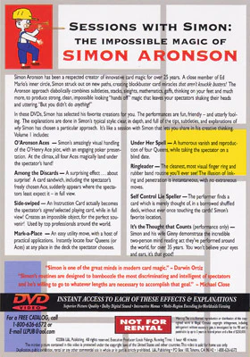 Sessions With Simon: The Impossible Magic Of Simon Aronson Volume 1 - DVD - Image 2