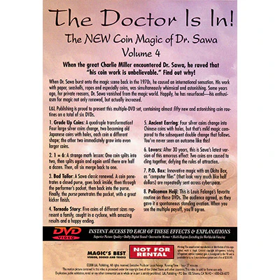 The Doctor Is In - The New Coin Magic of Dr. Sawa Vol 4 - DVD - Image 2